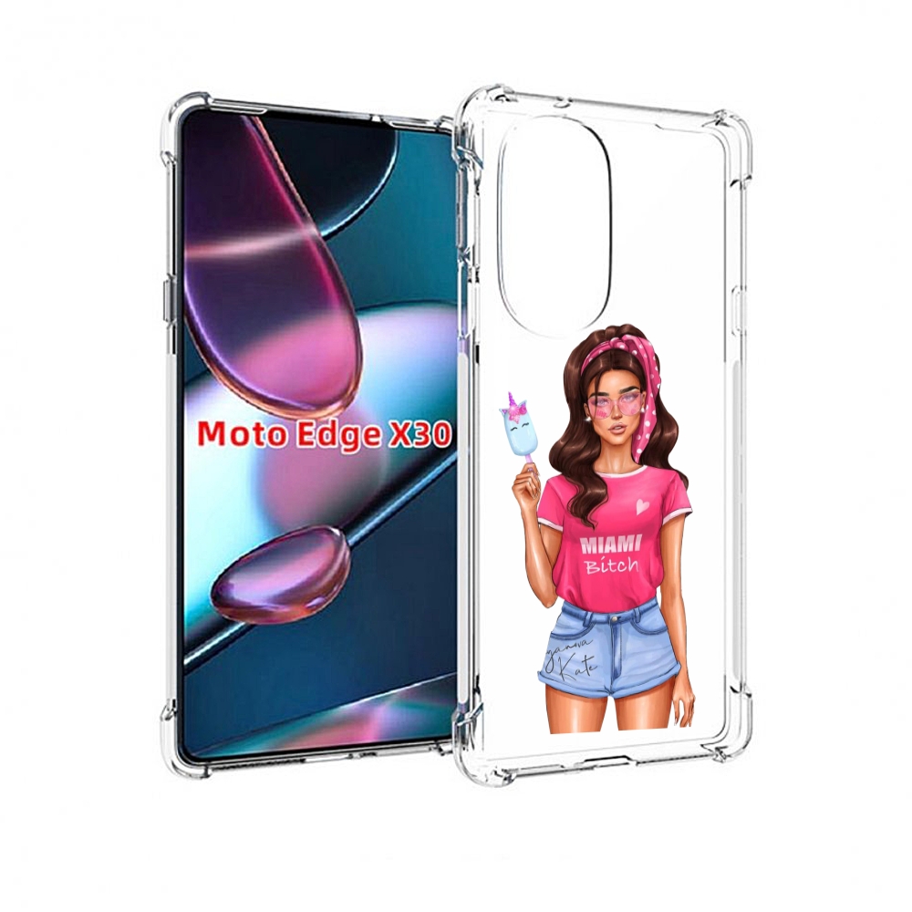 

Чехол MyPads майами-битч женский для Motorola Moto Edge X30, Прозрачный, Tocco