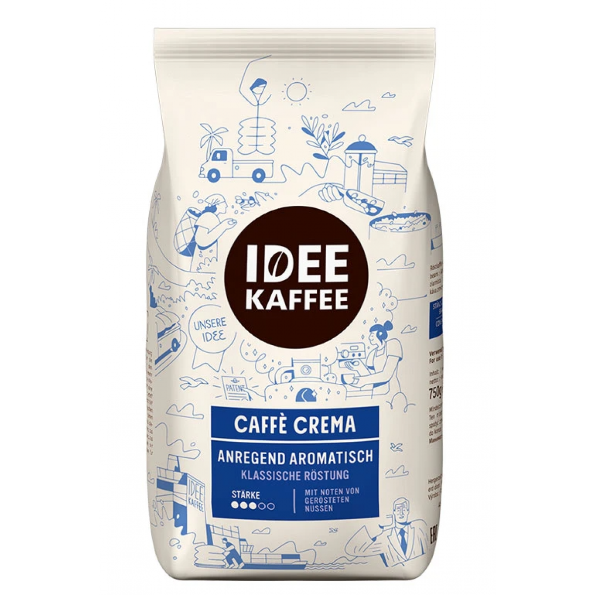 Кофе в зернах J.J. Darboven Idee Caffe Crema, 750 г