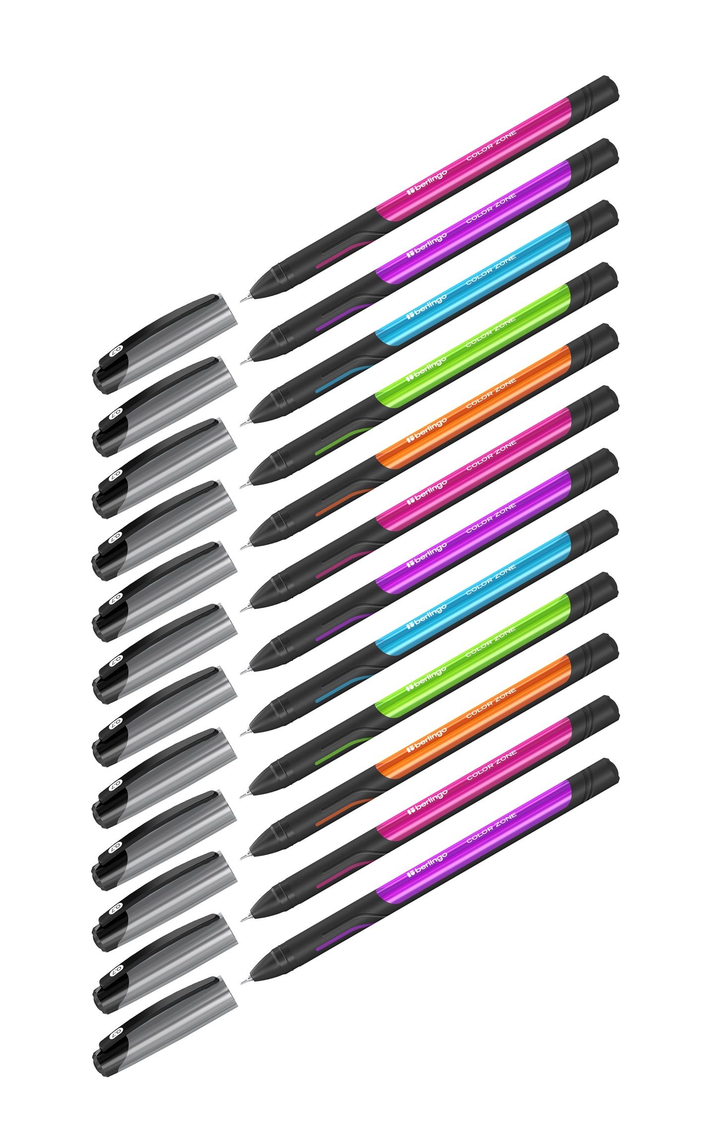

12 шт Ручка шариковая Berlingo Color Zone stick синяя, 0,7 мм ассорти