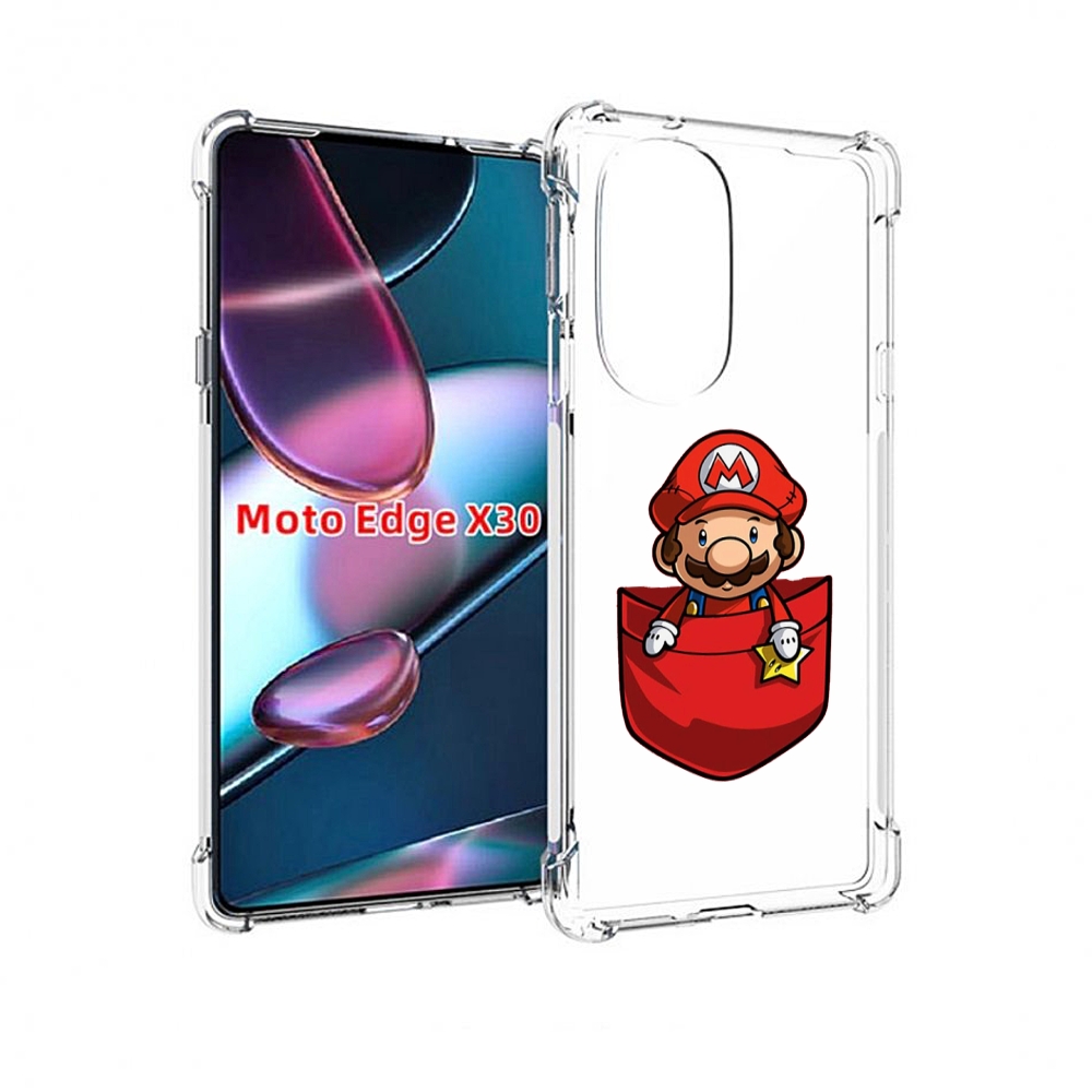 Чехол MyPads марио в кармашке детский для Motorola Moto Edge X30