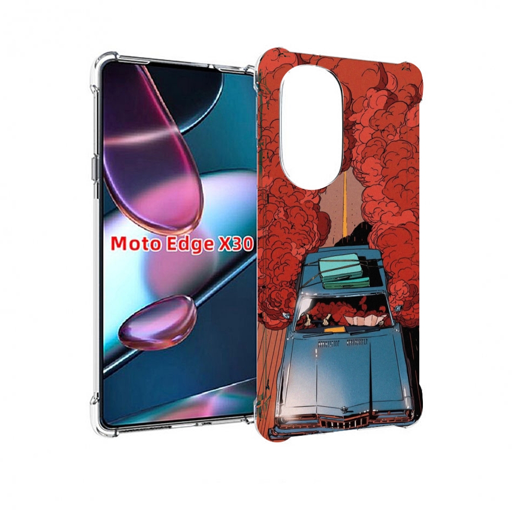 

Чехол MyPads машина мчится с дымком для Motorola Moto Edge X30, Прозрачный, Tocco