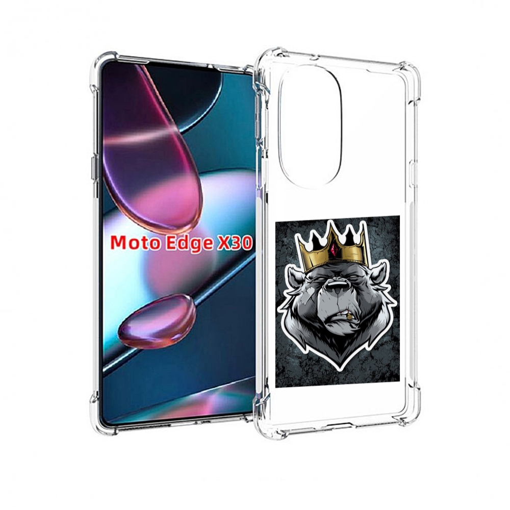 

Чехол MyPads медведь с короной для Motorola Moto Edge X30, Прозрачный, Tocco
