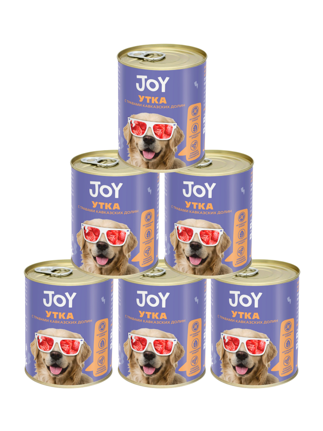 Влажный корм для собак средних и крупных пород JOY с уткой 10шт по 340г