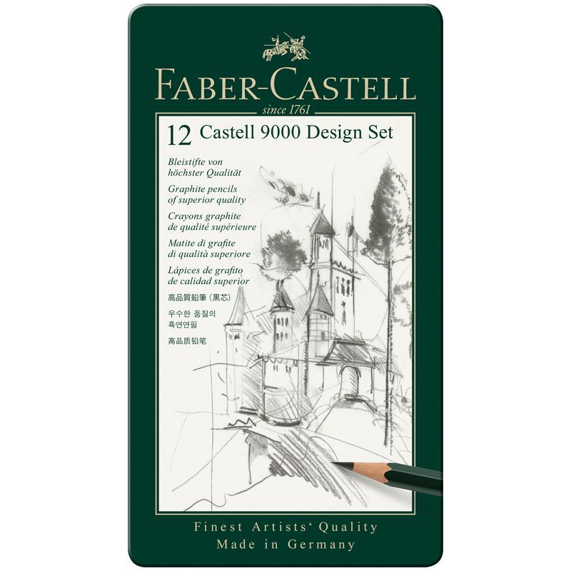 

Набор карандашей чернографитных Faber-Castell Castell 9000 Design Set, 12шт., 5H-5B