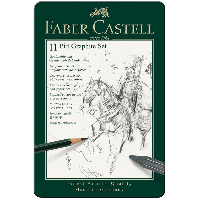 

Набор карандашей чернографитных Faber-Castell Pitt Graphite, 11 предметов, заточен