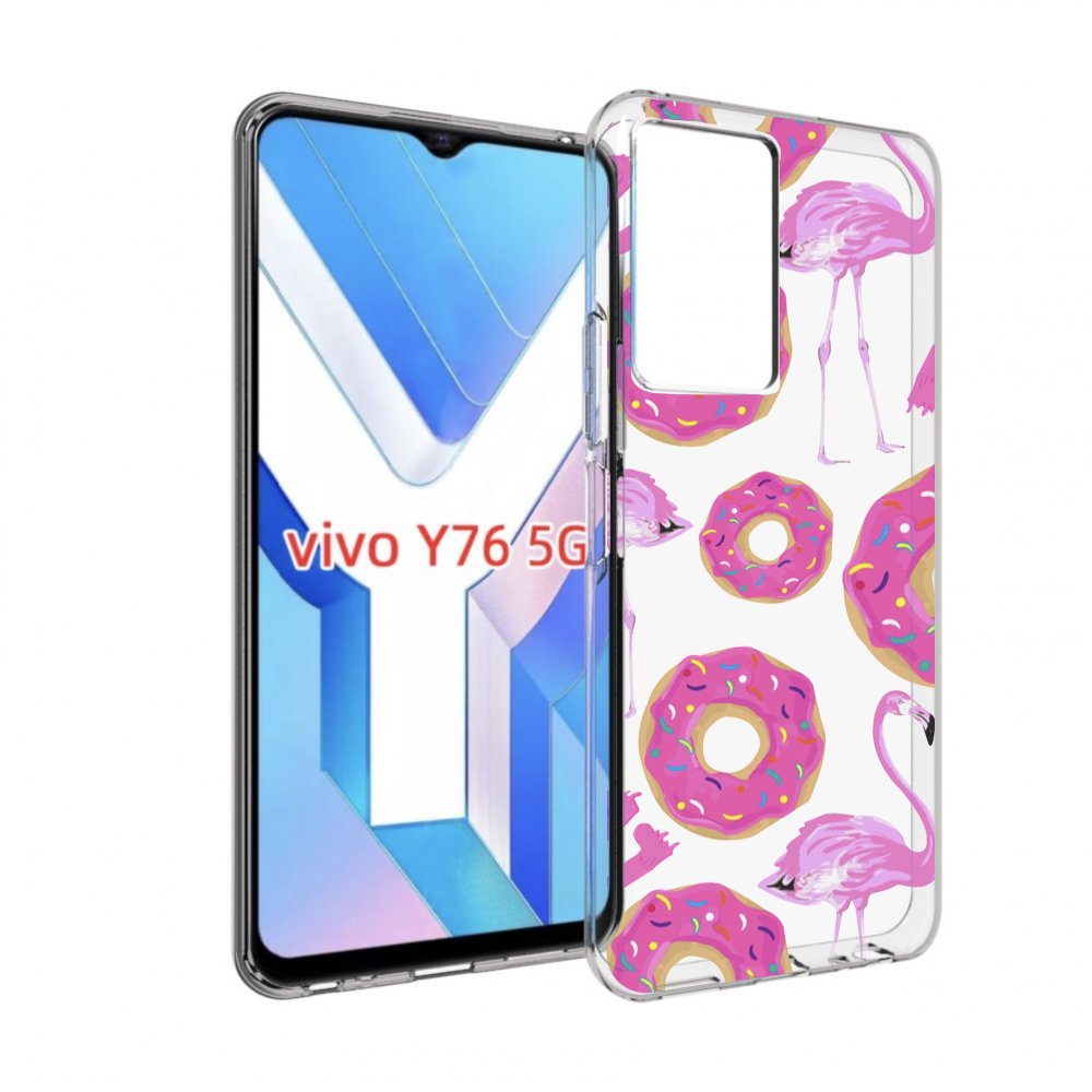 

Чехол MyPads пончики-фламинго для Vivo Y76 5G, Прозрачный, Tocco