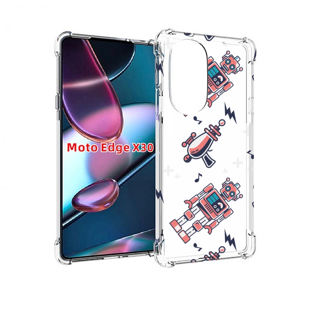 

Чехол MyPads мини-роботы для Motorola Moto Edge X30, Прозрачный, Tocco