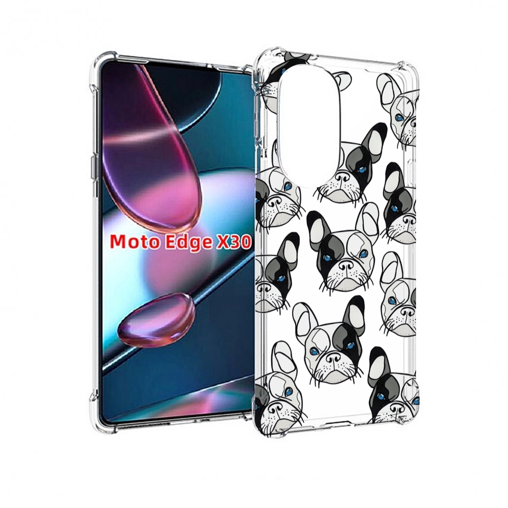 

Чехол MyPads мини-собачки-черно-белый для Motorola Moto Edge X30, Прозрачный, Tocco