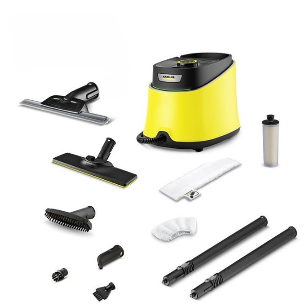 Пароочиститель Karcher SC 3 DELUXE EasyFix желтый, черный + насадка для для мытья окон SC 3 DELUXE EasyFix + насадка для для мытья окон