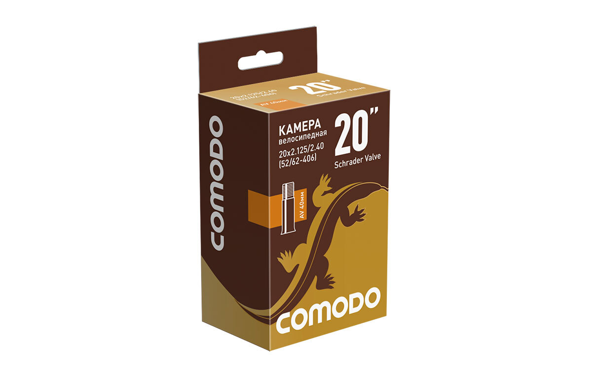 Велосипедная камера COMODO 20 x 2.125/2.40 (52/62 - 406) AV40 мм бутиловая