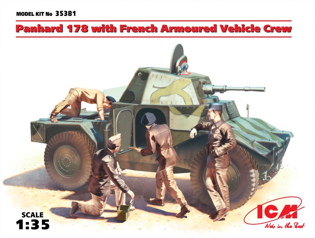 

Сборные модели ICM 1/35 Panhard 178 с французским экипажем бронеавтомобиля 35381