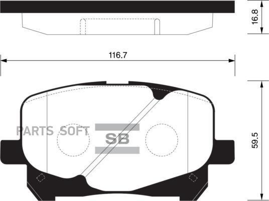 фото Sangsin brake sp1591 колодки передние toyota previa 00-06 sp1591