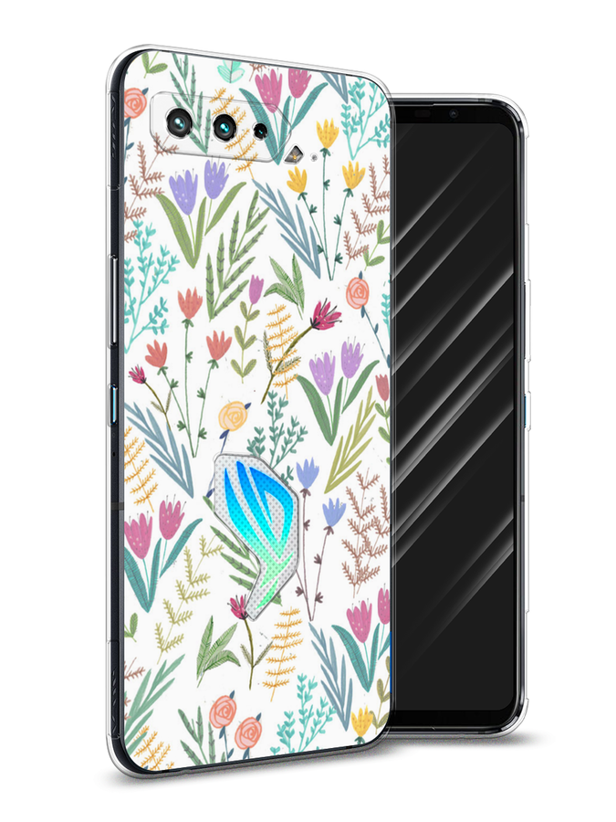 

Чехол Awog на Asus ROG Phone 5S "Полевые цветы рисунок", Белый;зеленый, 44550-8