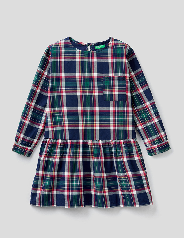 

Платье для девочек Benetton цв. синий р.128, 21A_40LK5VG70