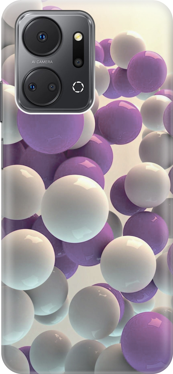 

Силиконовый чехол на Honor X7a, Белый;фиолетовый, 159380
