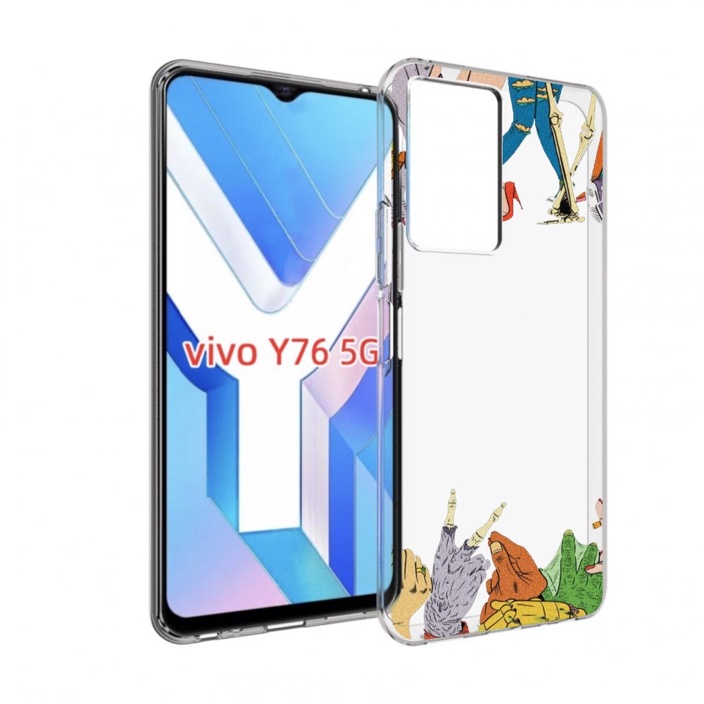 

Чехол MyPads разные персонажи пальчики для Vivo Y76 5G, Прозрачный, Tocco