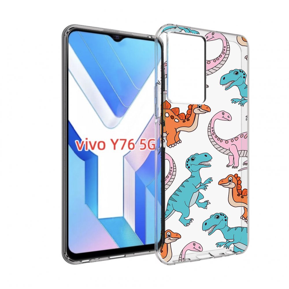

Чехол MyPads разные-динозаврики для Vivo Y76 5G, Прозрачный, Tocco