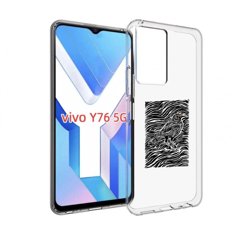 

Чехол MyPads ворон в абстракции для Vivo Y76 5G, Прозрачный, Tocco