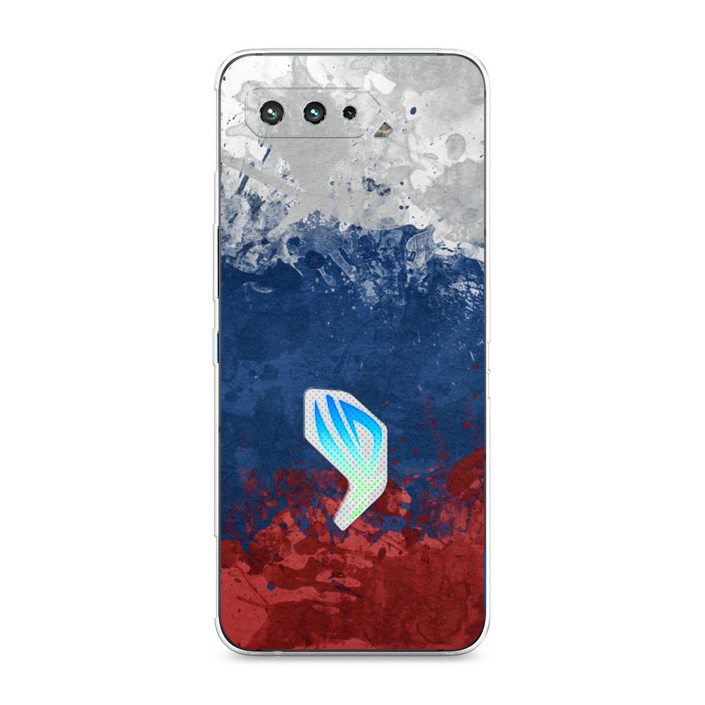 фото Чехол awog "флаг россии неровный" для asus rog phone 5s