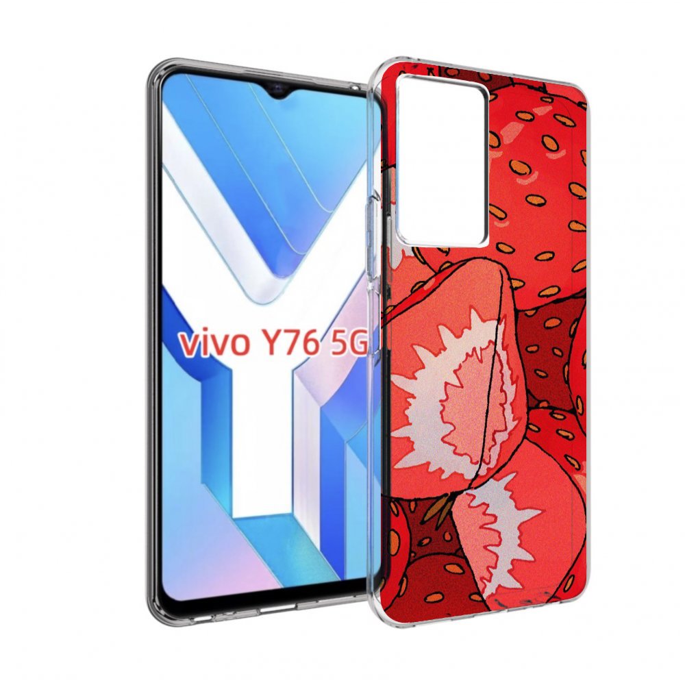 

Чехол MyPads рисованная-клубника для Vivo Y76 5G, Прозрачный, Tocco