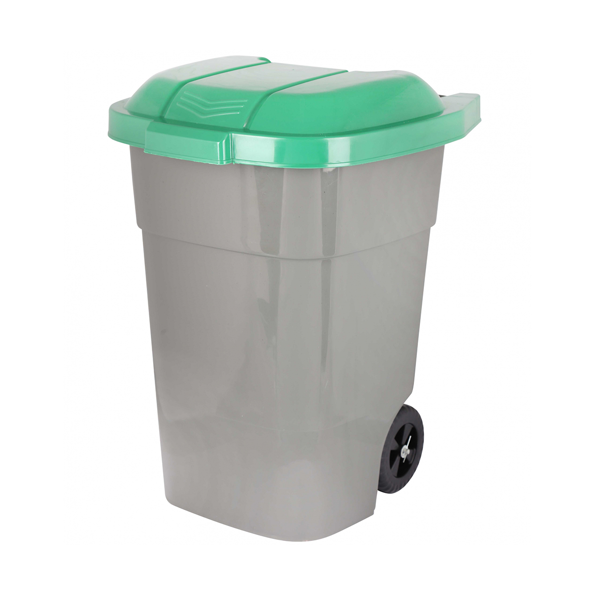 фото Бак для мусора альтернатива, на колесах, 65 л, серо-зеленый