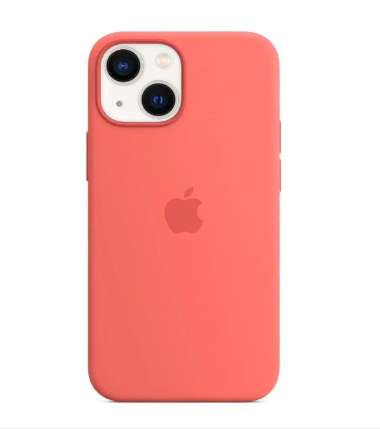 

Чехол Apple iPhone 13 mini MagSafe Silicone Case (закрытый низ) (розовый апельсин)