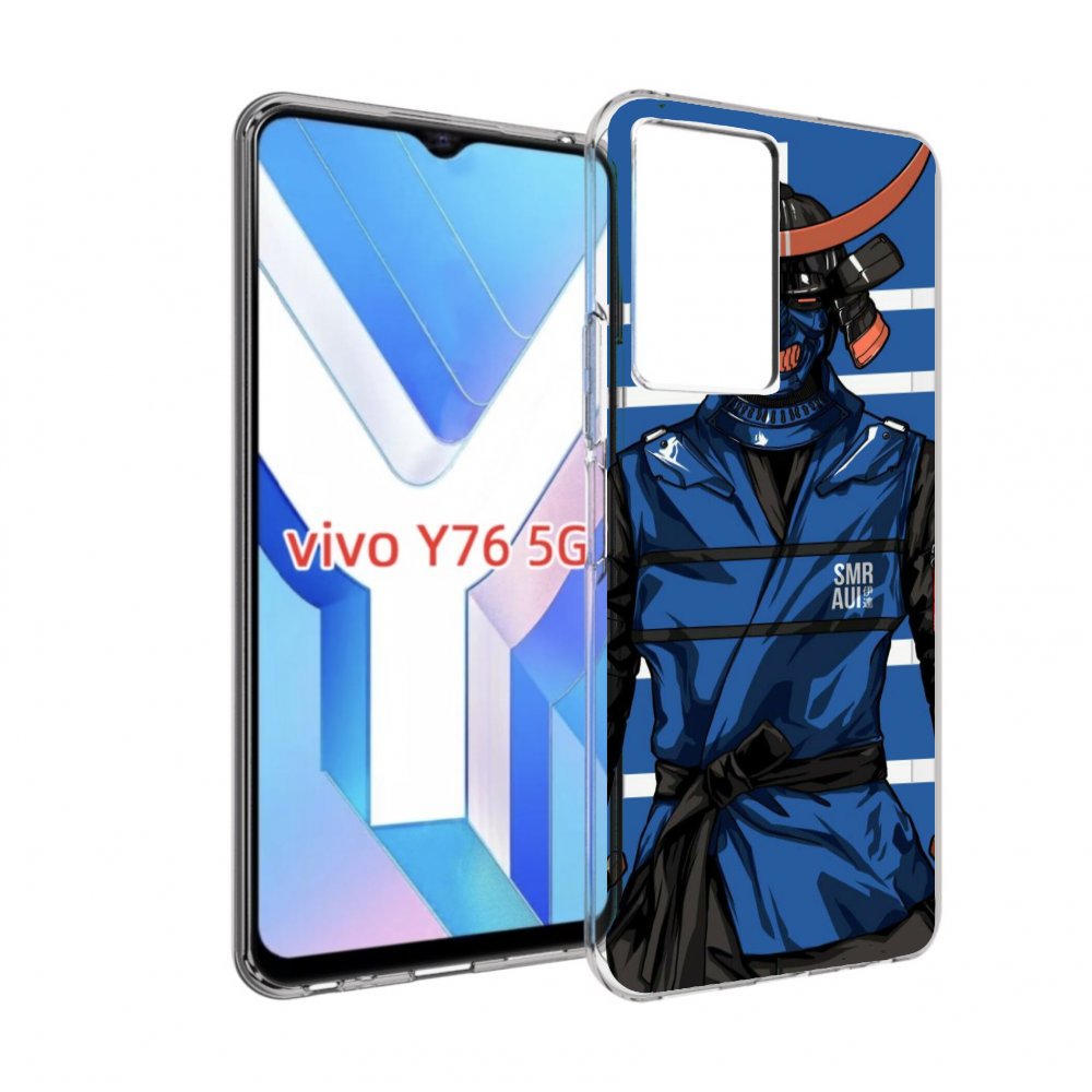 

Чехол MyPads самурай в синей форме для Vivo Y76 5G, Прозрачный, Tocco