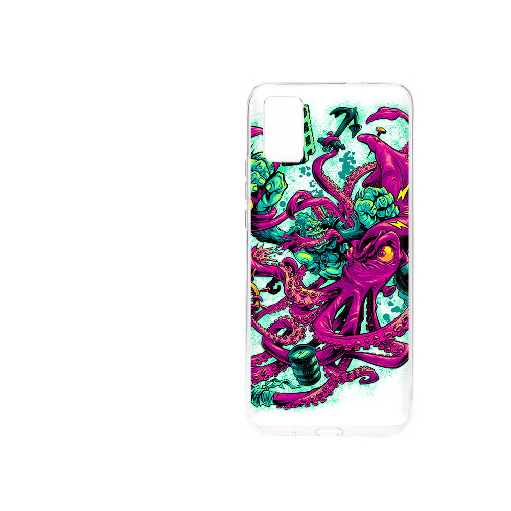 

Чехол MyPads Tocco для ZTE Blade A31 (2021) фиолетовый кракен (PT226942.465.657), Прозрачный, Tocco