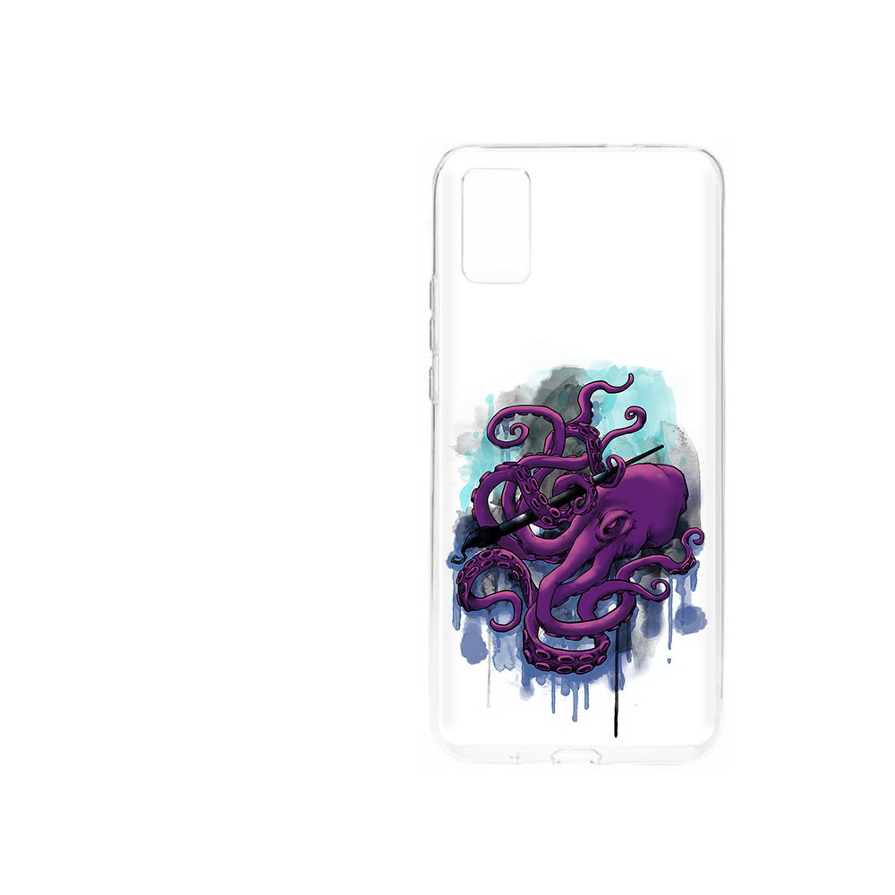 

Чехол MyPads Tocco для ZTE Blade A31 (2021) фиолетовый осьминог (PT226942.465.658), Прозрачный, Tocco