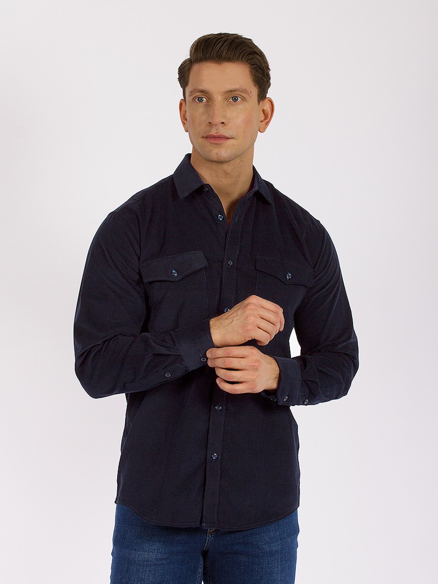 

Рубашка мужская PALMARY LEADING GD57001071 синяя 3XL, Синий, GD57001071