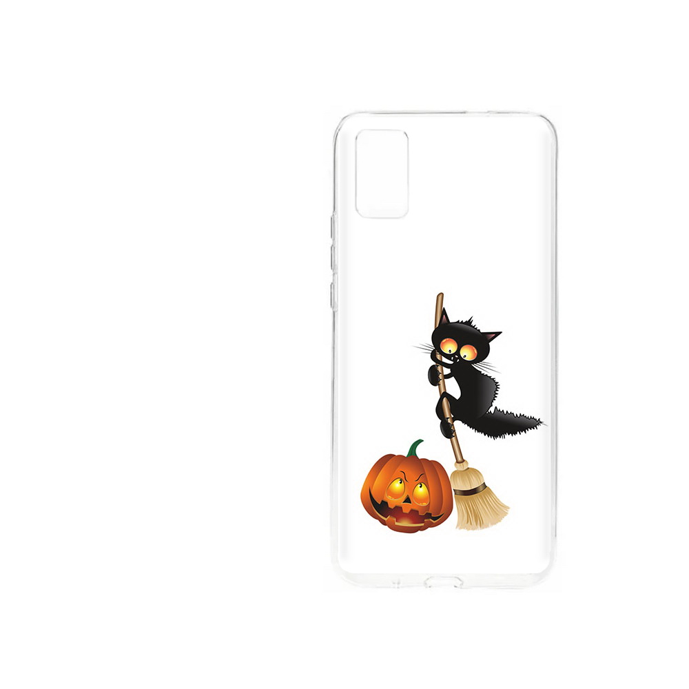

Чехол MyPads Tocco для ZTE Blade A31 (2021) хэлуинский котик (PT226942.465.667), Прозрачный, Tocco