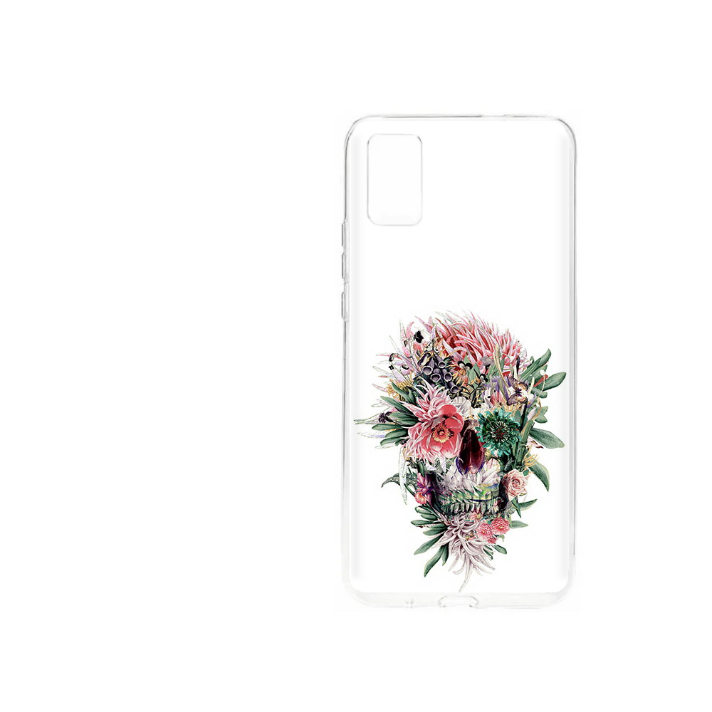 

Чехол MyPads Tocco для ZTE Blade A31 (2021) череп из цветов (PT226942.465.677), Прозрачный, Tocco