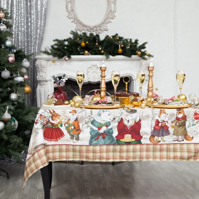 

Набор столовый Winter holidays скат.150x110см +/-3см с ГМВО, салф.40x40см-4 шт, xл100%, Разноцветный