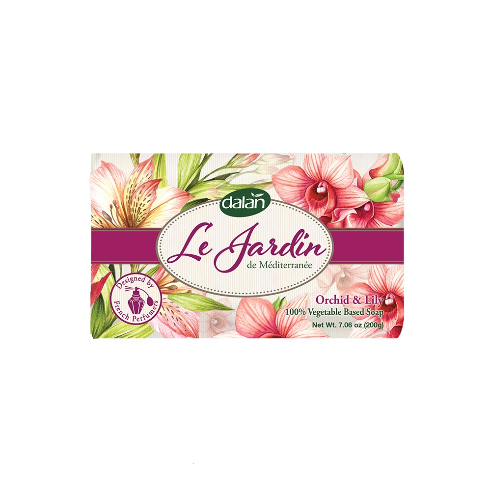 Туалетное мыло Dalan Le Jardin твердое Орхидея и Лилия, 200 г мыло туалетное твердое ы оливы la