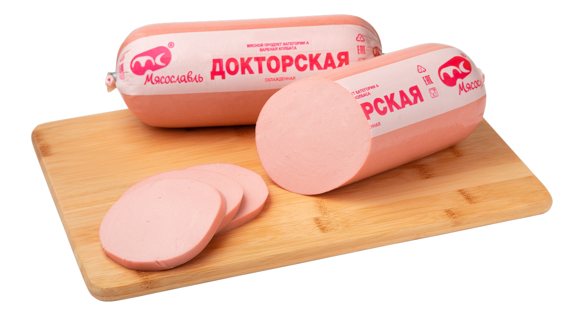 

Колбаса Мясославль Докторская вареная +-1,118 кг