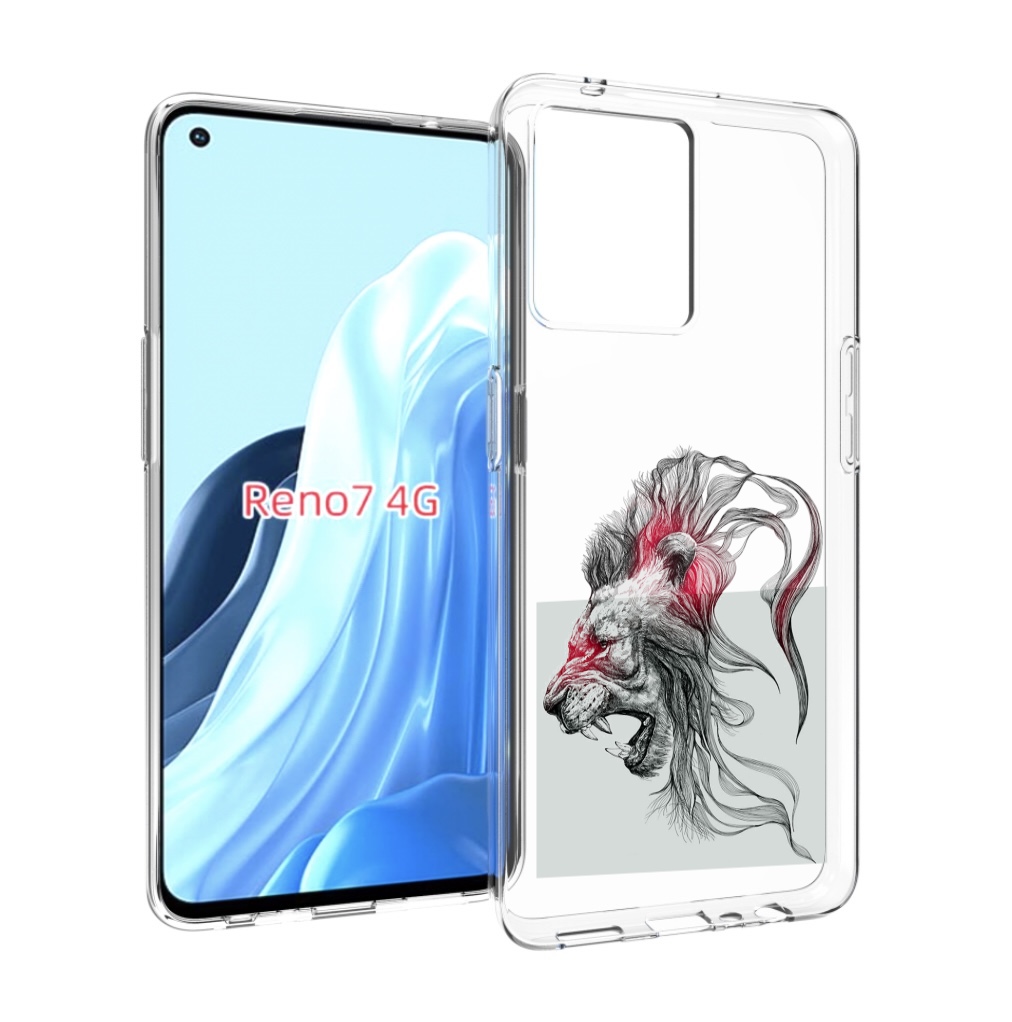 

Чехол MyPads разъяренный лев для OPPO RENO 7 4G, Прозрачный, Tocco