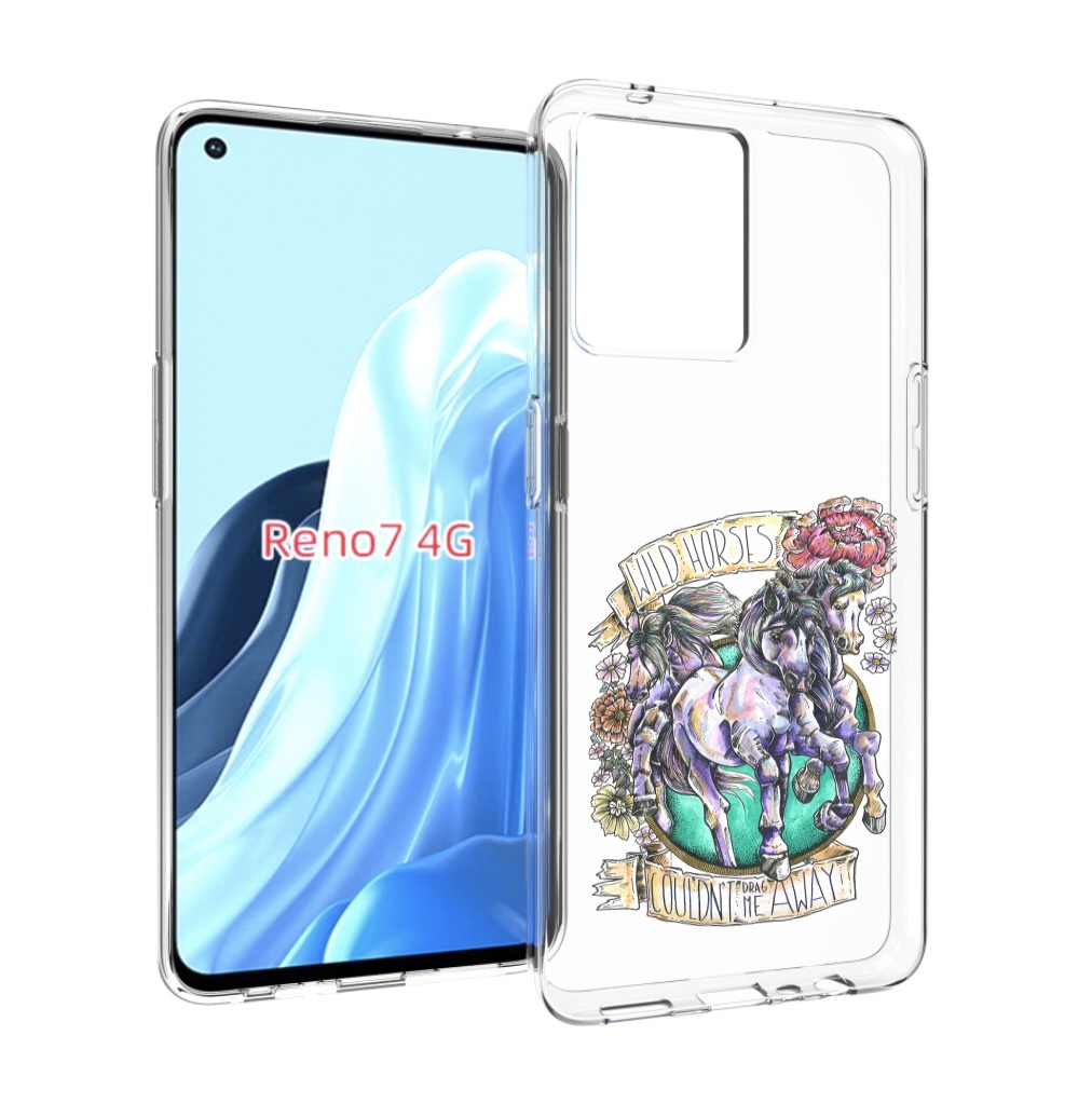 

Чехол MyPads рисунок коней в цветах для OPPO RENO 7 4G, Прозрачный, Tocco