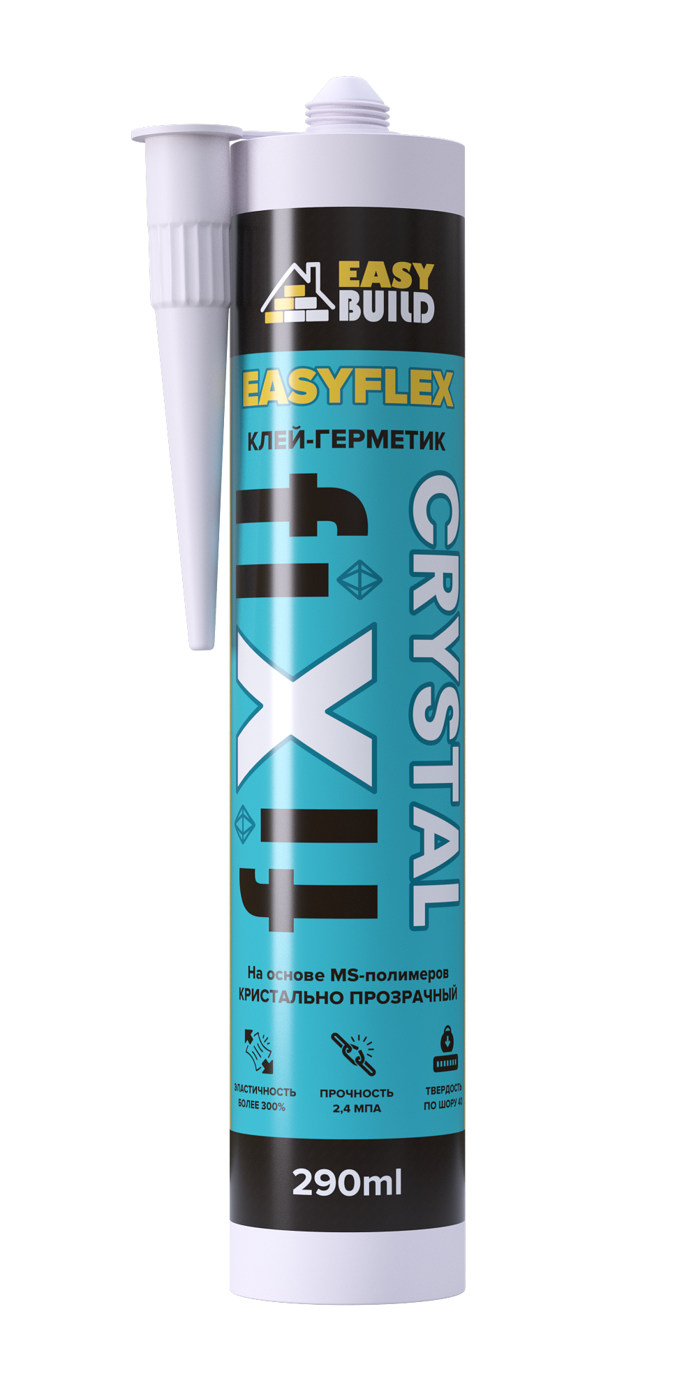 фото Клей-герметик мультифункциональный easyflex fix crystal прозрачный easy build