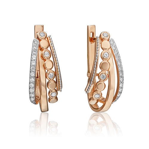 

Серьги из красного золота с фианитом PLATINA jewelry 02-4576-00-401-1111-24_0, 02-4576-00-401-1111-24_0