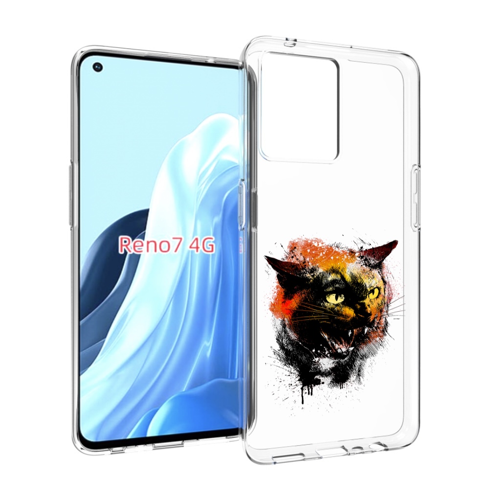 

Чехол MyPads сиамский кот для OPPO RENO 7 4G, Прозрачный, Tocco