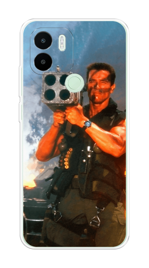 

Чехол на Xiaomi Redmi A1+/Redmi A2+ "Арнольд Шварцнеггер с базукой", Голубой;коричневый, 318550-6