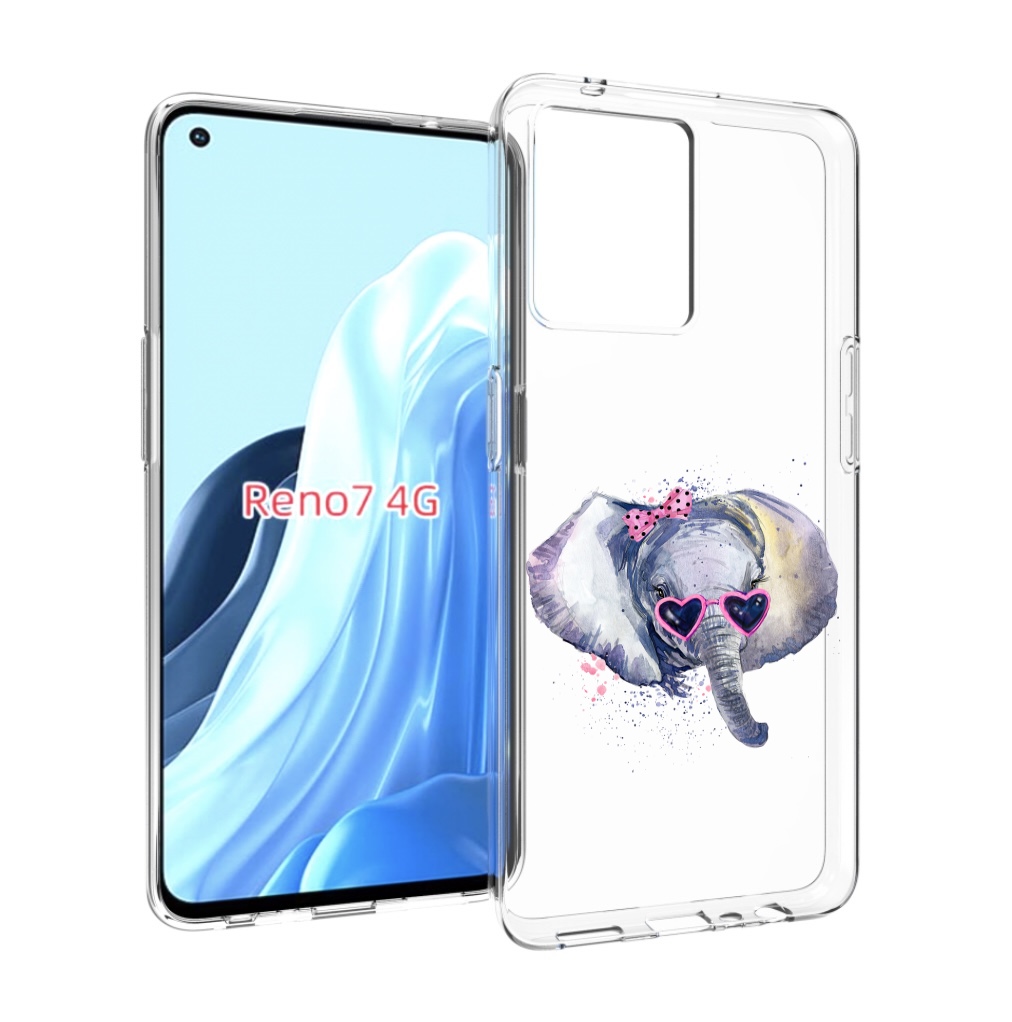 

Чехол MyPads слоник в очках для OPPO RENO 7 4G, Прозрачный, Tocco