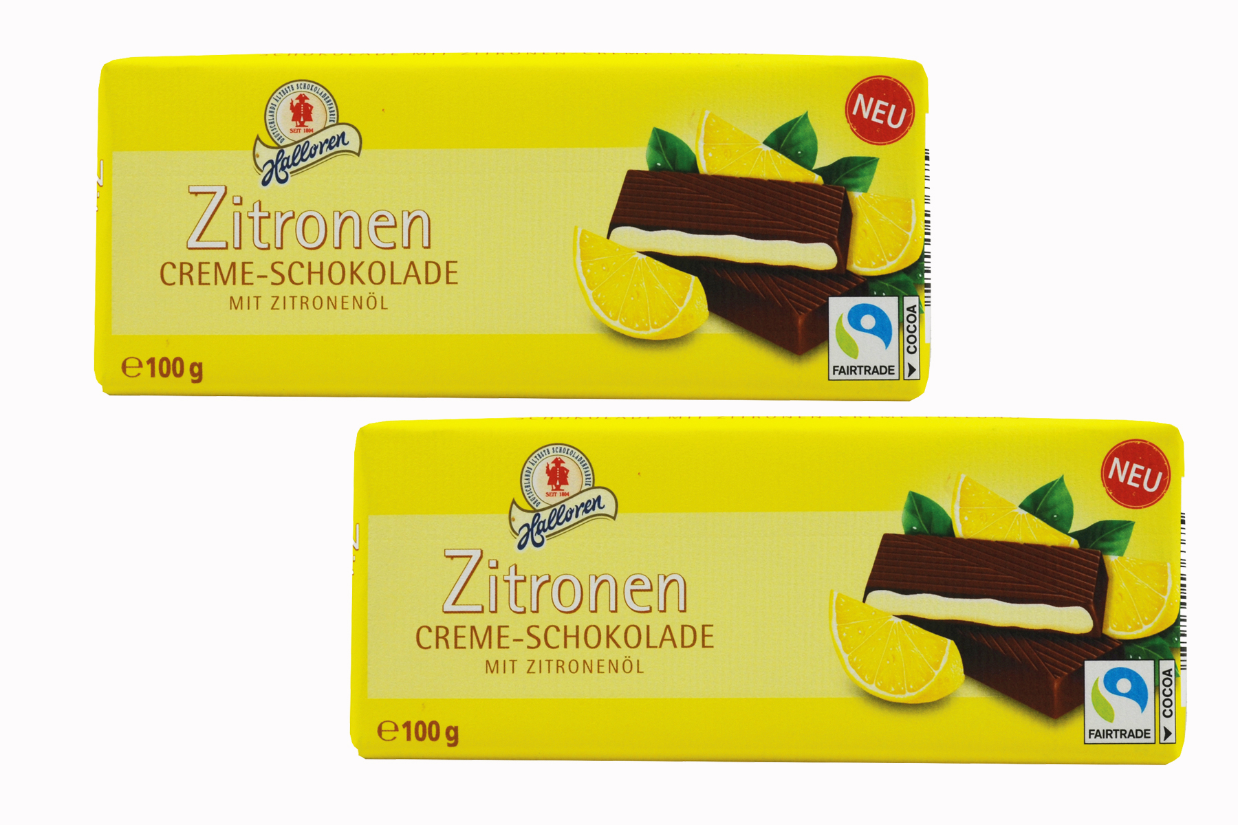 Темный шоколад Halloren с лимонной начинкой (60%), 2х100г