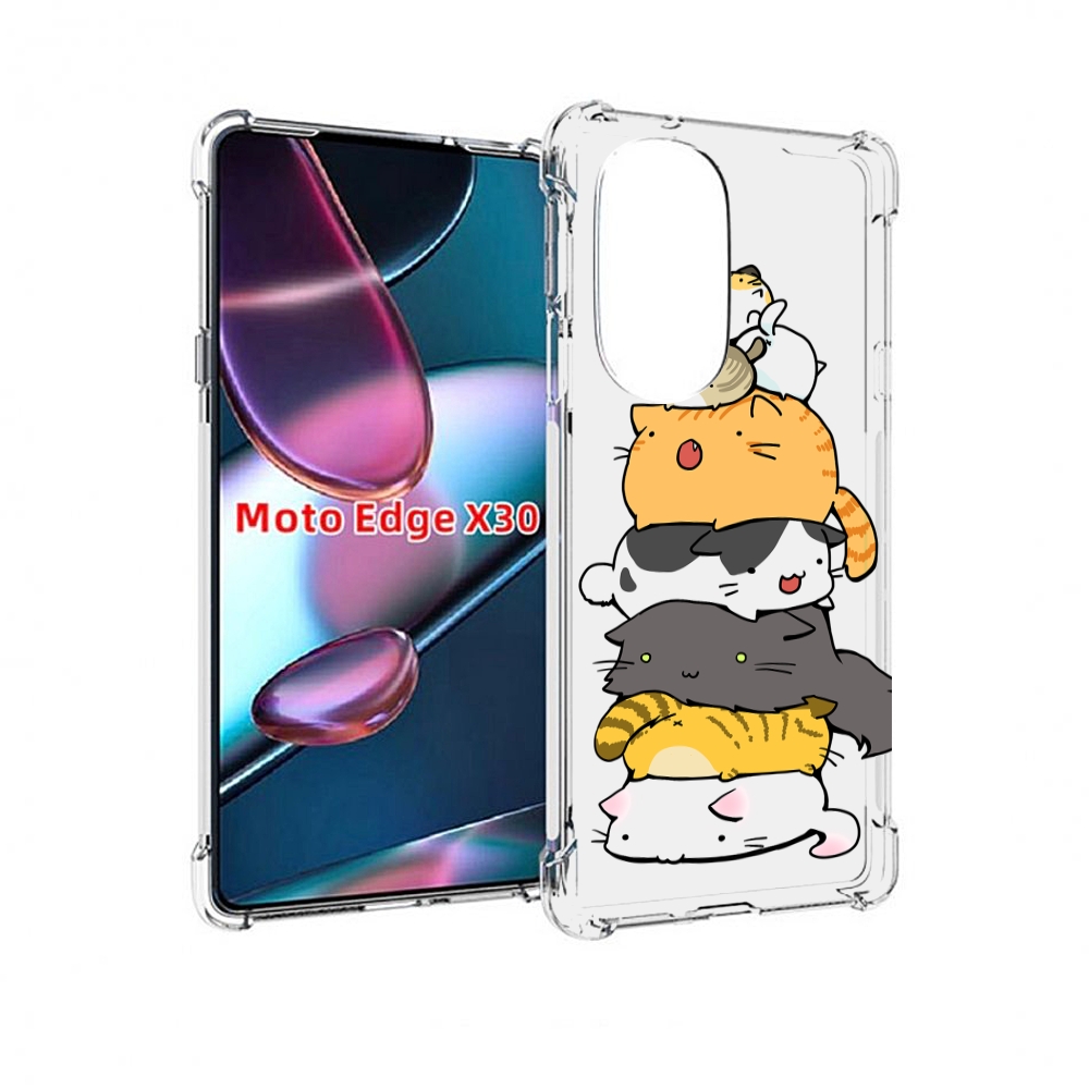 

Чехол MyPads много-маленьких-котиков для Motorola Moto Edge X30, Прозрачный, Tocco