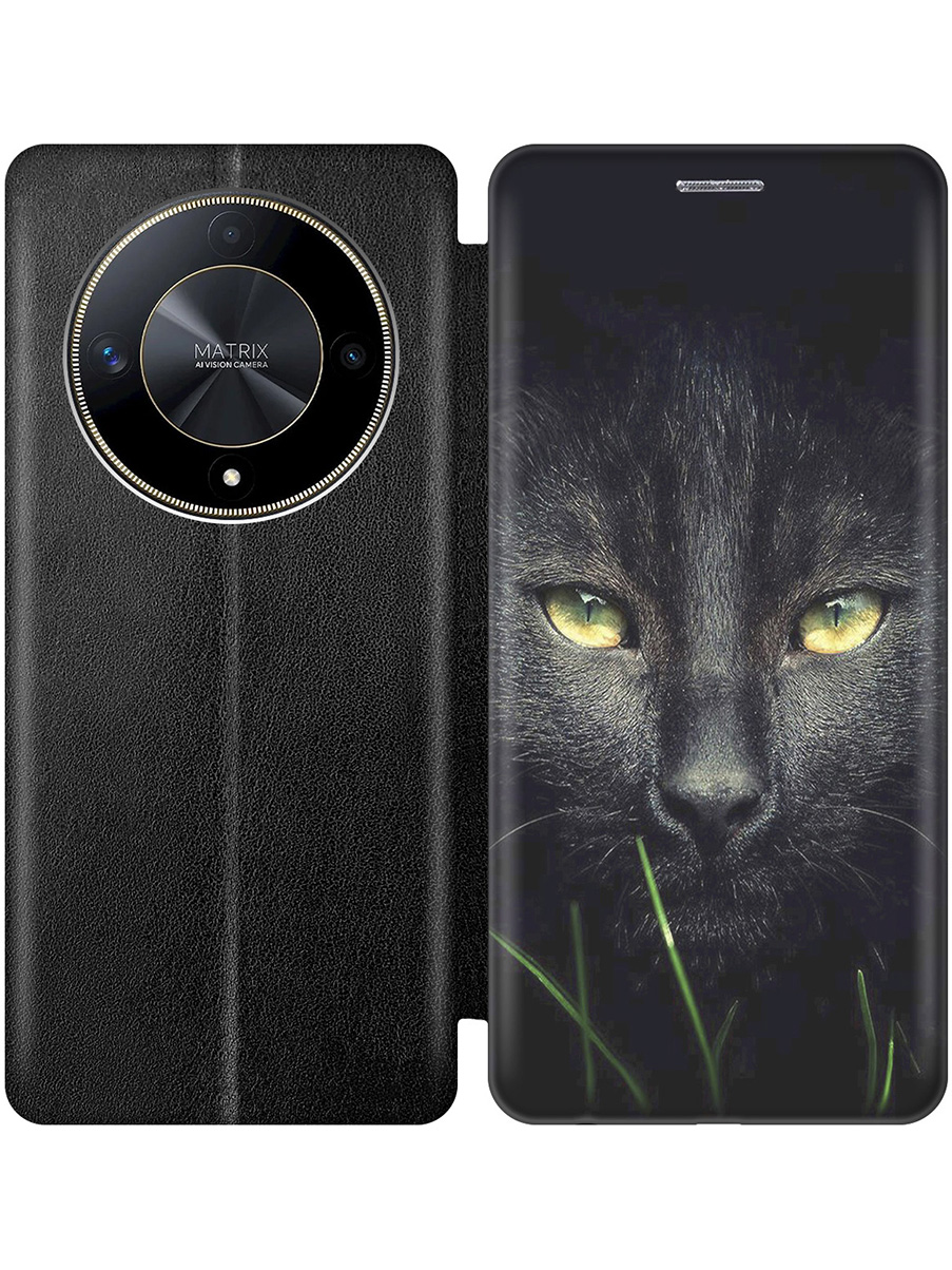 

Чехол-книжка на Honor X9b / X50 с принтом "Кошка в темноте" черный, Черный;серый, 781974312