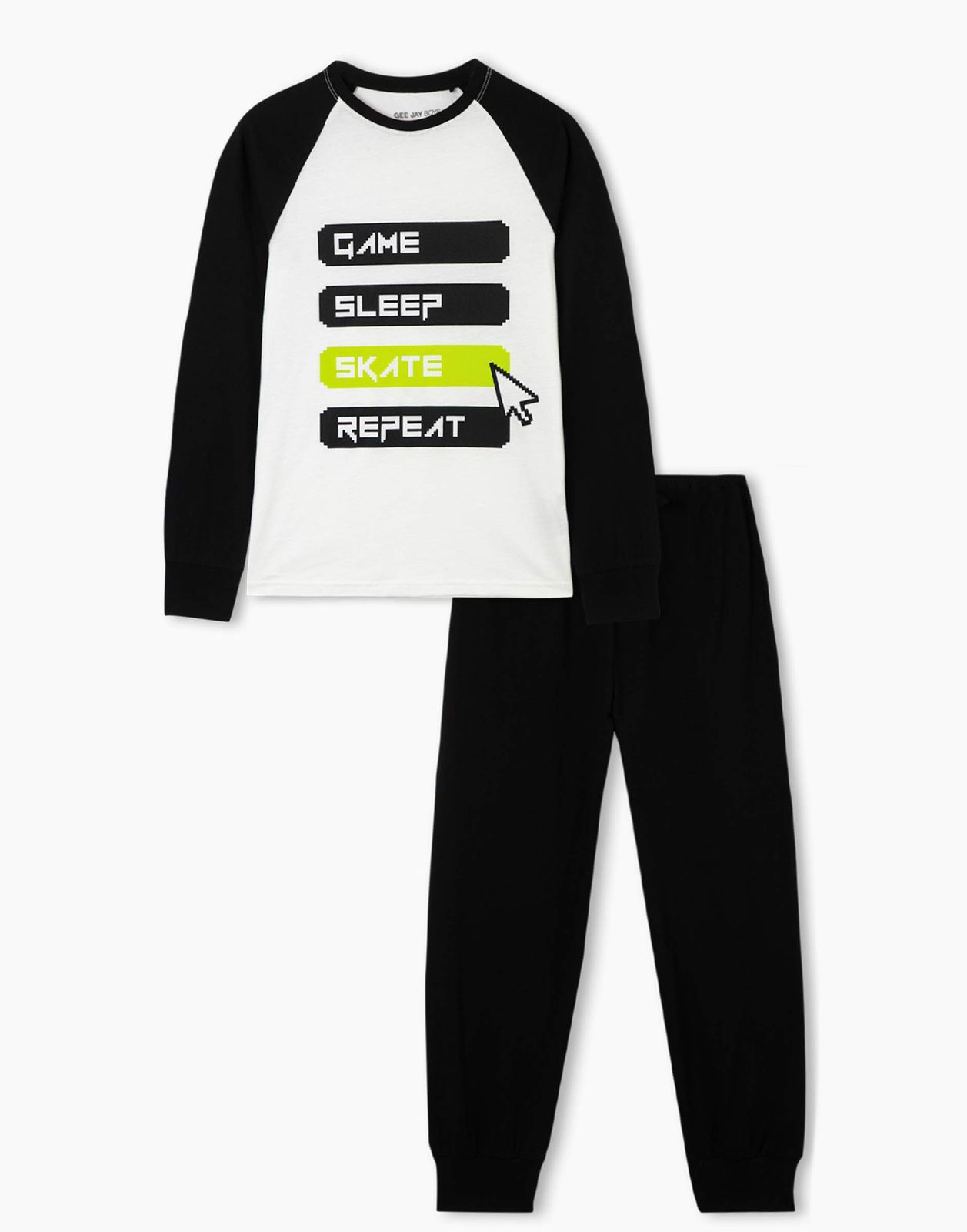 Пижама детская Gloria Jeans BSL000361, черный/белый, 134