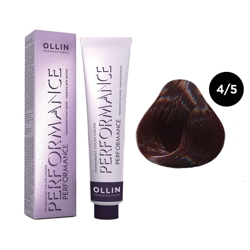 Краска для волос Ollin Professional Ollin Performance 4/5 Шатен Махагоновый 60 мл фиксирующая маска уход ollin x plex 3 fixing care mask