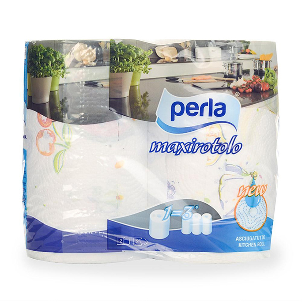 фото Полотенца бумажные perla maxi decor 2-х слойные 2 рулона