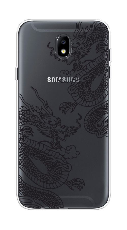 

Чехол на Samsung Galaxy J7 2017 "Два китайских дракона", Серый;черный, 23150-1