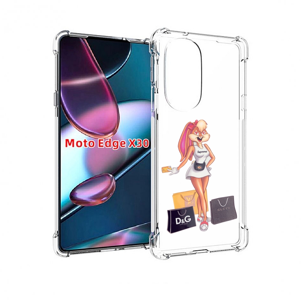 

Чехол MyPads модница-зайка женский для Motorola Moto Edge X30, Прозрачный, Tocco
